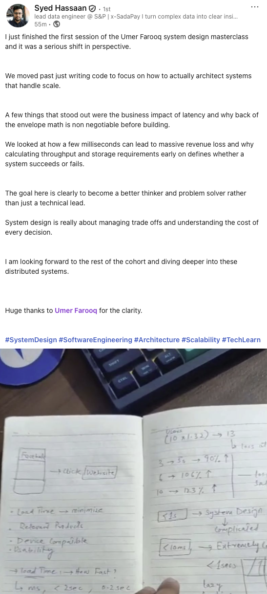 Student testimonial