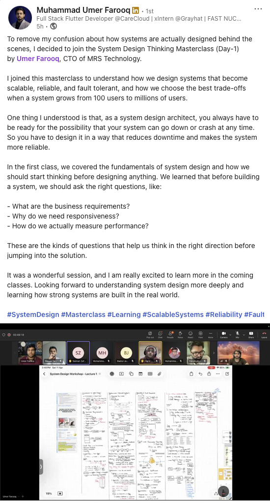 Student testimonial