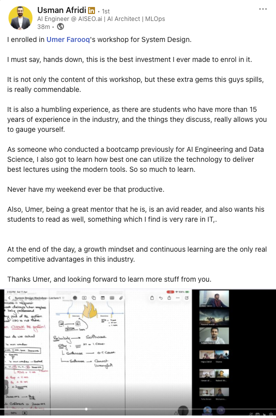 Student testimonial