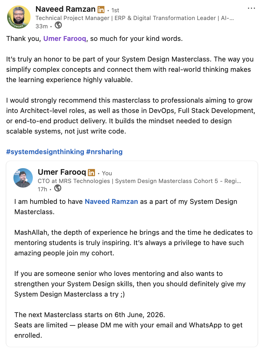 Student testimonial