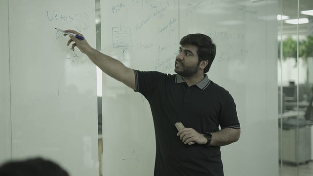 Teaching at the whiteboard